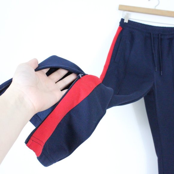 *H&M Divided Navy & Red Sports Trousers - Picture 7 of 8